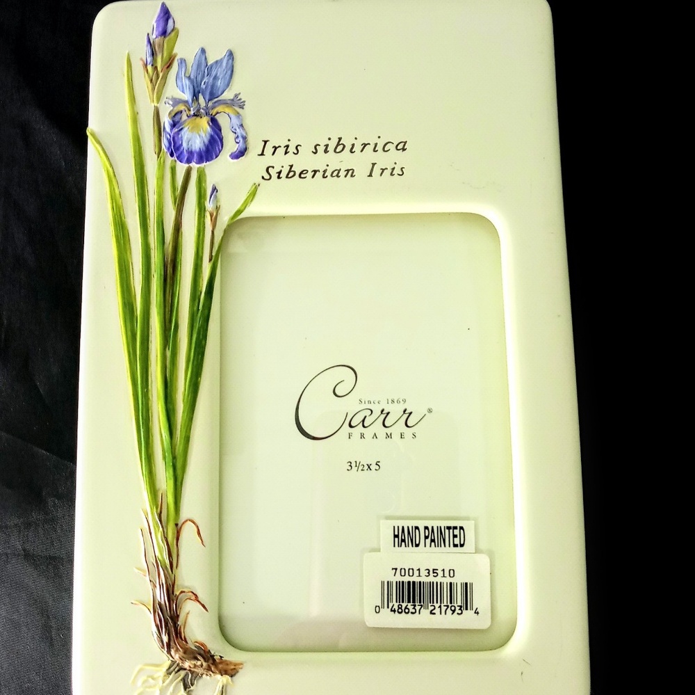 HAND PAINTED SIBERIAN IRIS 3.5 x 5 picture frame